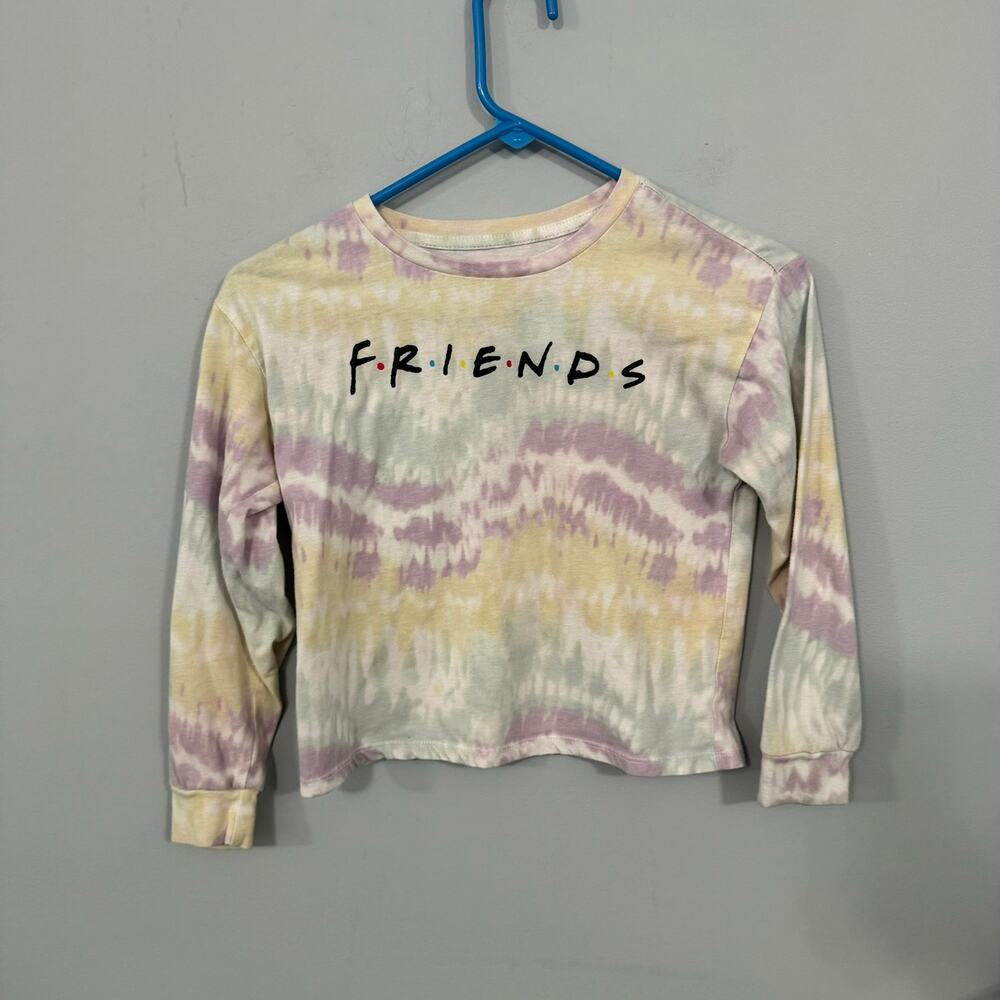 Friends Tie Dye Slightly Cropped Long Sleeve Tee Shirt Girls Size Medium / 8